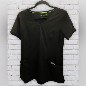 HH Works by Healing Hands Women's Scrub Top Black Small